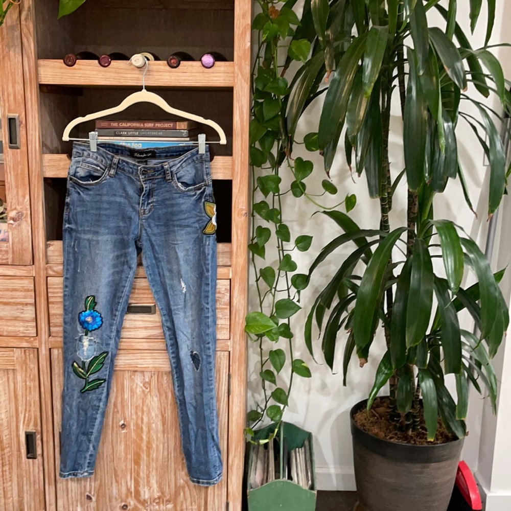 Hand embroidered jeans